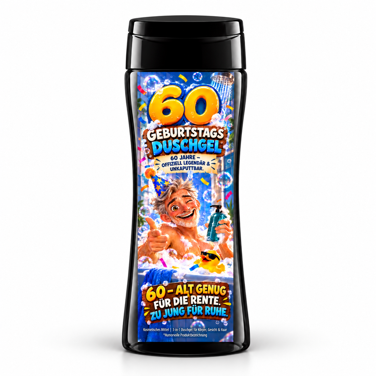 60er Duschgel – lustiges 3-in-1 Duschgel zum 60. Geburtstag