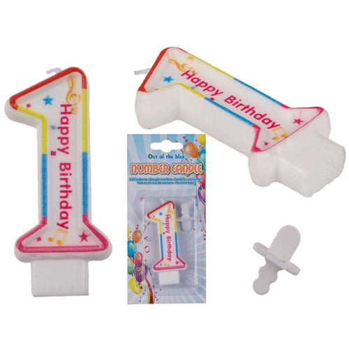 Zahlenkerze Kerze für Geburtstagskuchen Geburtstagstorte Kuchen Torte Geburtstag Kerzenzahl 1