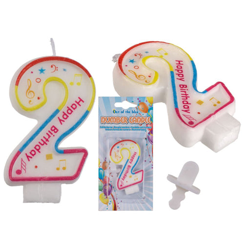 Zahlenkerze Kerze für Geburtstagskuchen Geburtstagstorte Kuchen Torte Geburtstag Kerzenzahl 2