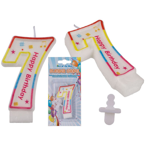 Zahlenkerze Kerze für Geburtstagskuchen Geburtstagstorte Kuchen Torte Geburtstag Kerzenzahl 7