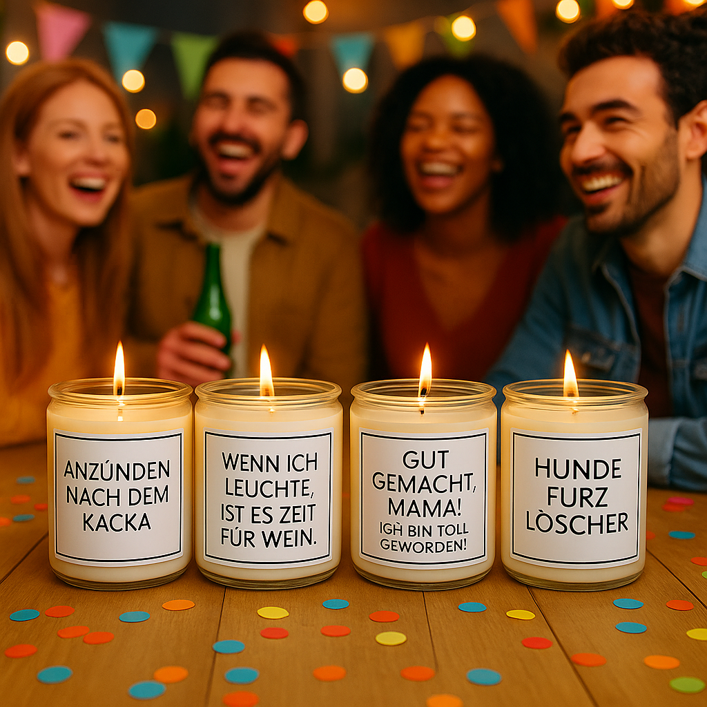 Witzige Kerze mit Spruch - vegan und nachhaltig