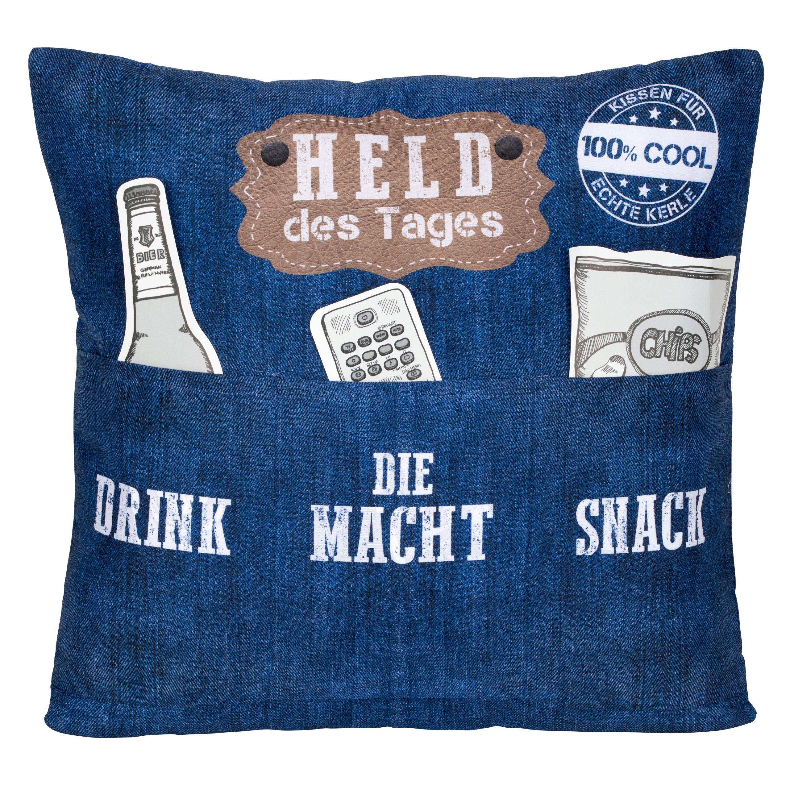 Held des Tages Kissen – Sofahelden – Geschenk für Helden – 43 x 43 cm