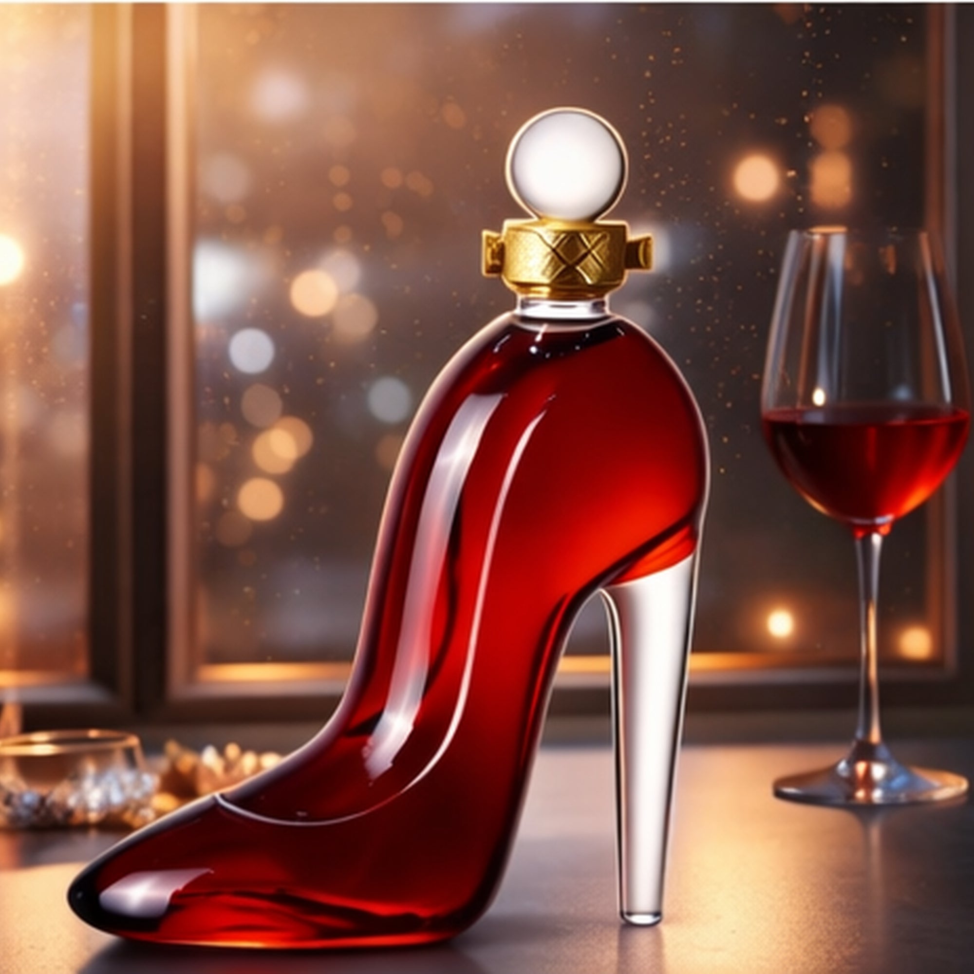 Glaskaraffe High Heel – Eleganter Dekanter aus Glas Geschenk für Frauen & Freundinnen