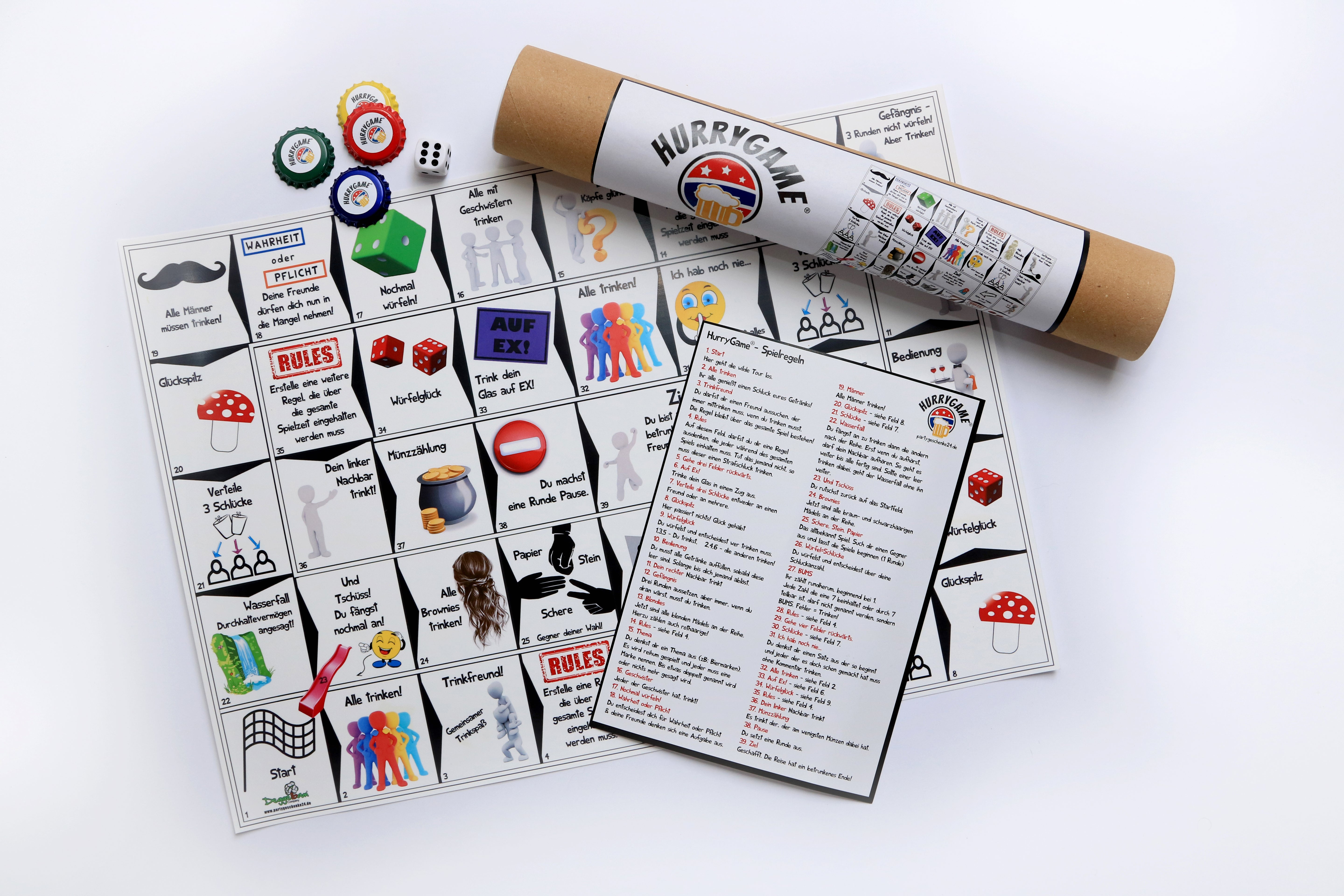 HurryGame Hurry Game Trinkspiel Saufspiel Brettspiel Drinkopoly 