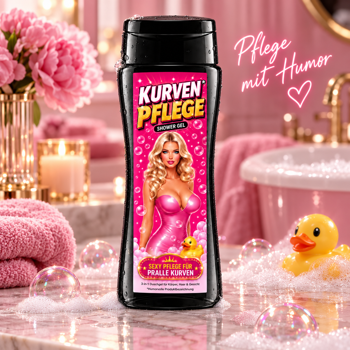 Kurven Pflege Duschgel – Lustiges Geschenk für die beste Freundin