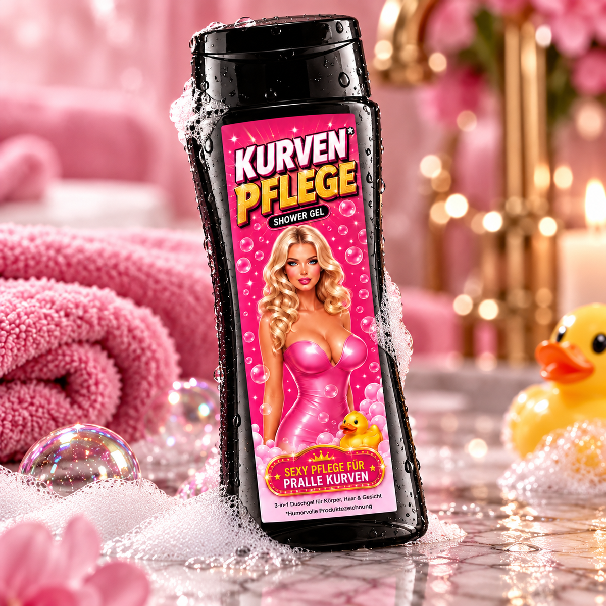 Kurven Pflege Duschgel – Lustiges Geschenk für die beste Freundin