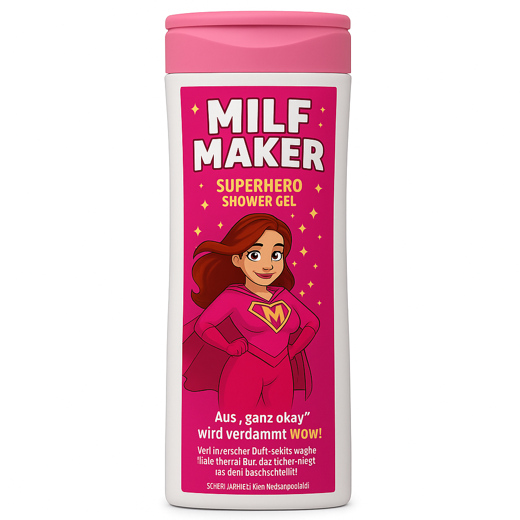 MILF Maker - Duschgel 300 ml – Lustiges Geschenk für Mamas mit Humor | Scherzartikel für hübsche Mütter | Originelles Geschenk für Mütter, die immer noch umwerfend sind | Witziges Geschenk für Mütter nach der Geburt