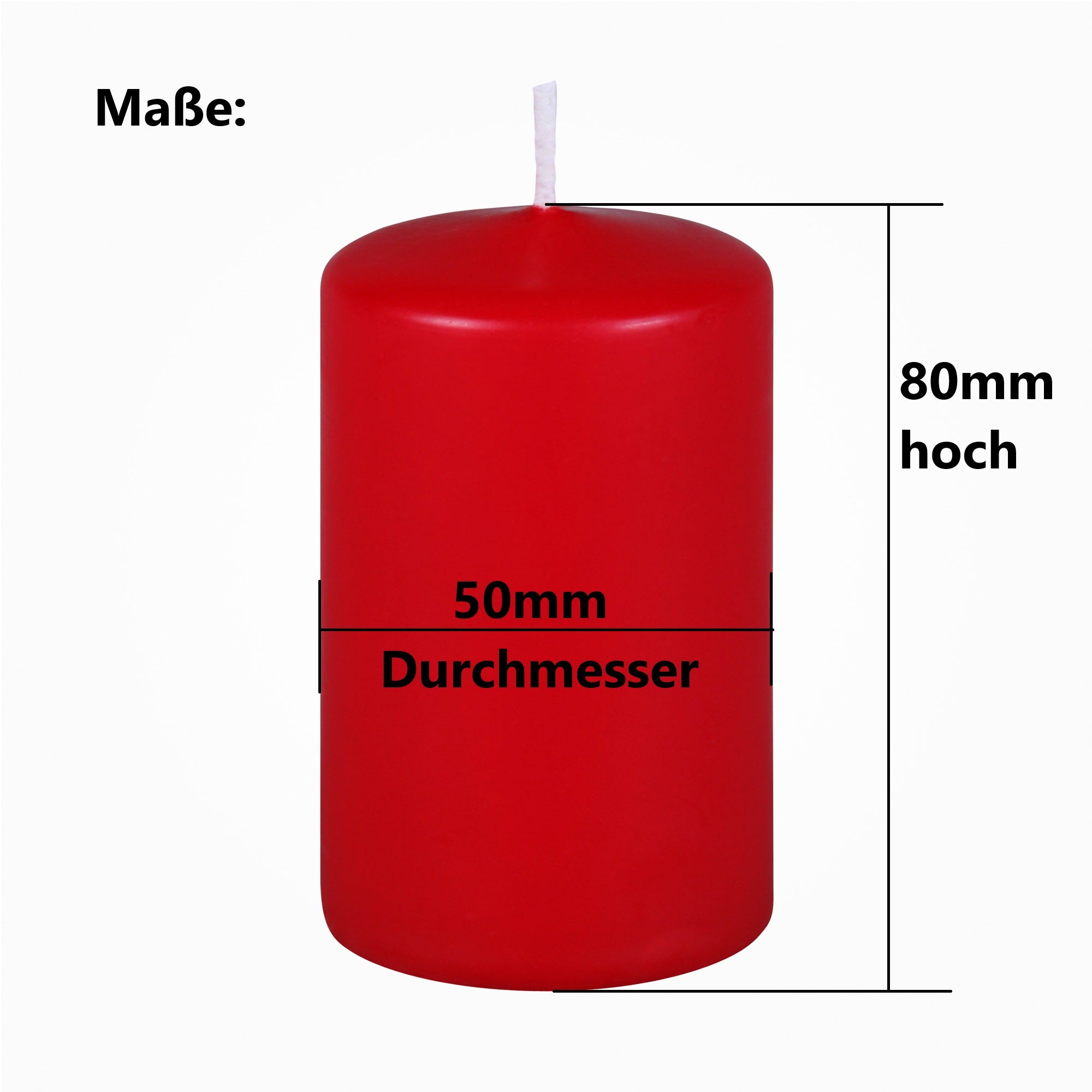 Stumpenkerze 50mm Durchmesser x 80mm Höhe