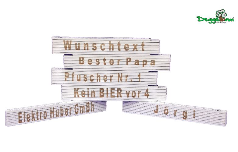 Meterstab mit Wunschtext