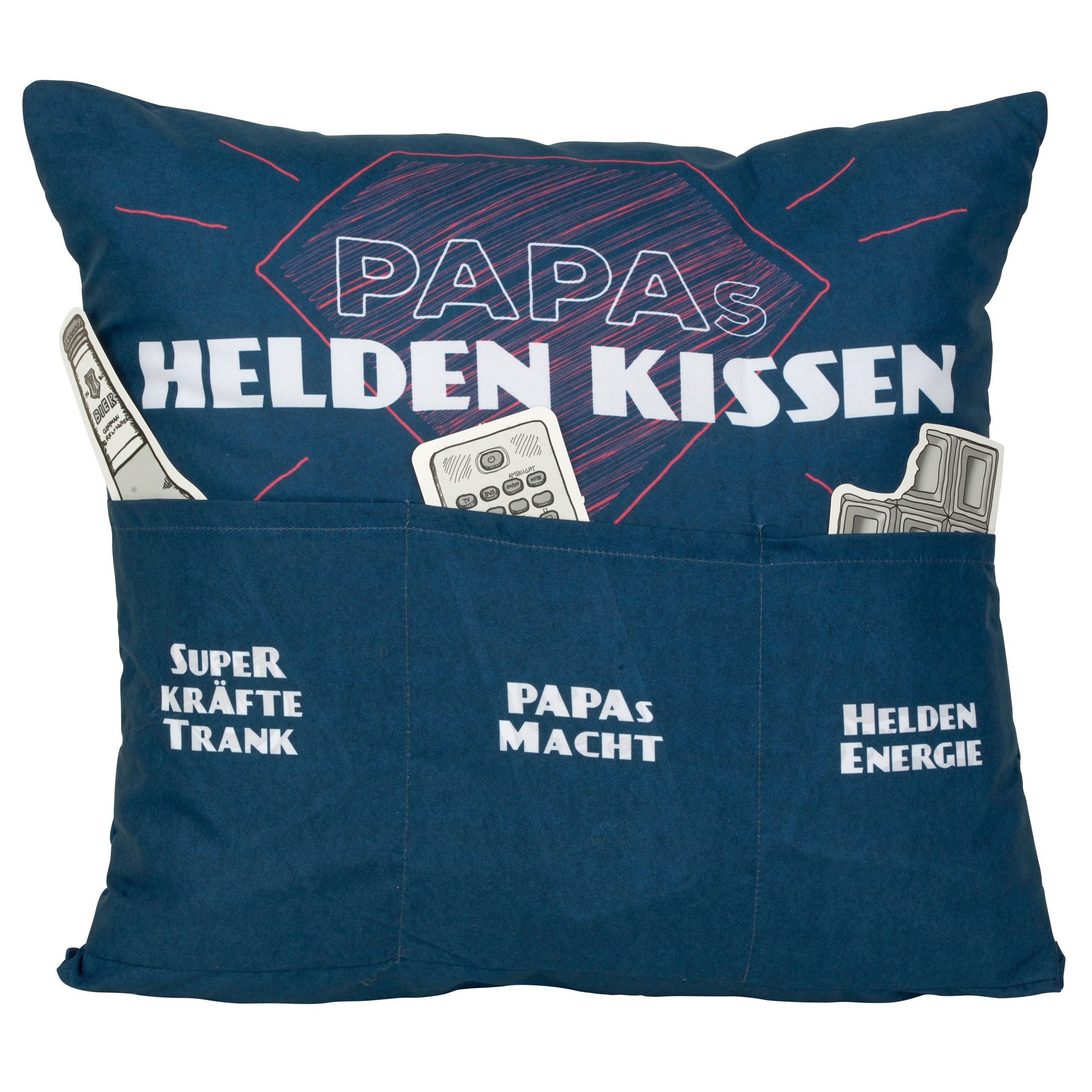 Papas Heldenkissen – Vatertagsgeschenk – Sofahelden – Dekokissen – Sofaabend