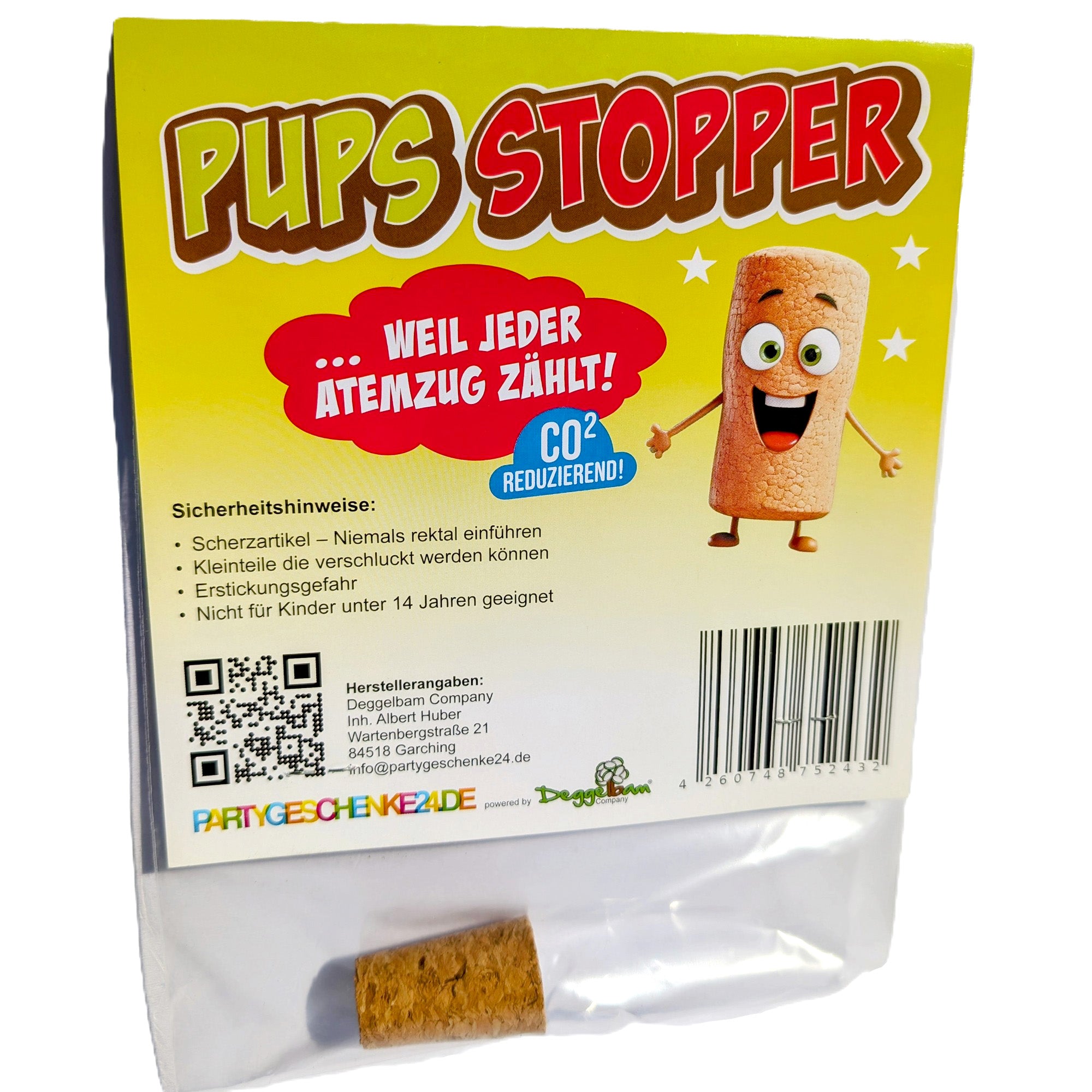 Partygeschenk lustig Pups Stopper Spaßartikel