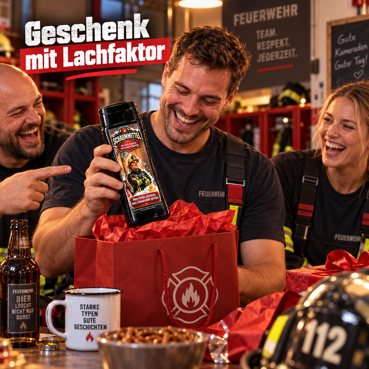 Schaummittel – lustiges 3-in-1 Feuerwehr Duschgel & Geschenk