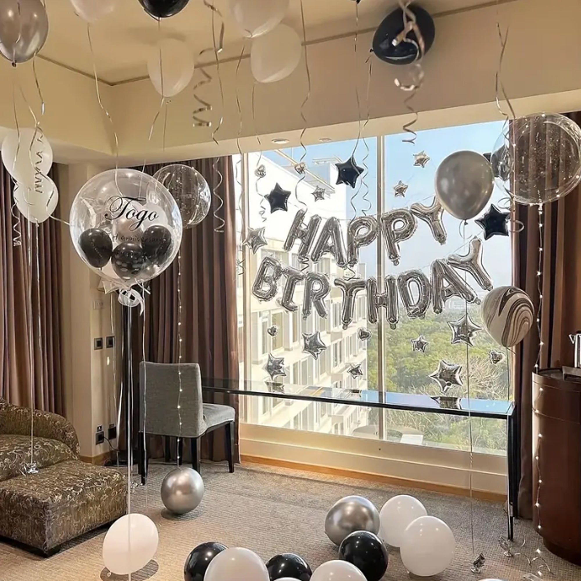 Geburtstagsdekoration Happy Birthday Schriftzug Luftballons