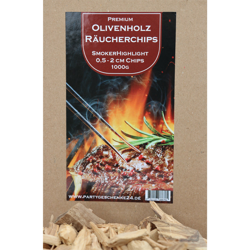 Räucherchips Olivenholz SmoFi Olive Smoken Smoke BBQ Grillen