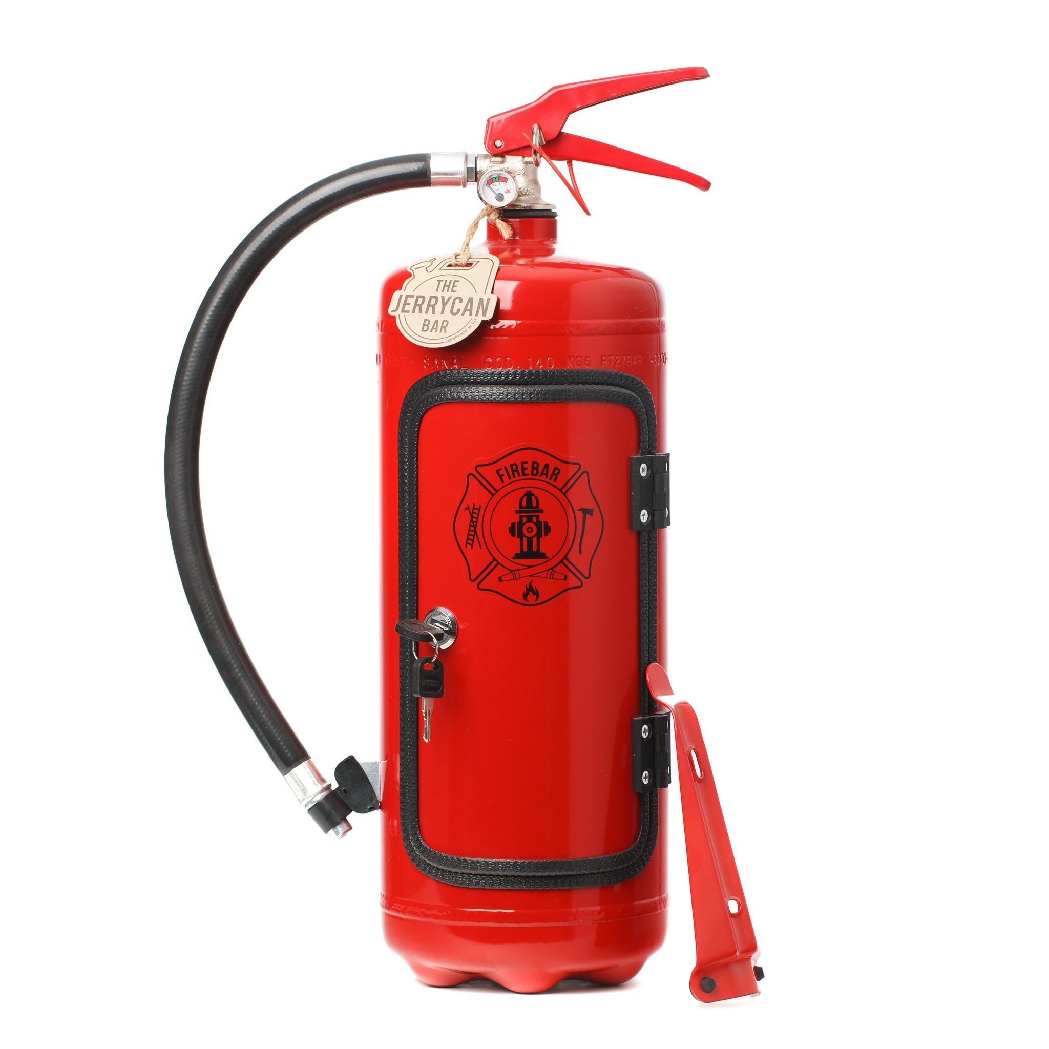 Firebar Feuerlöscher Feuerwehr Minibar Bar rot