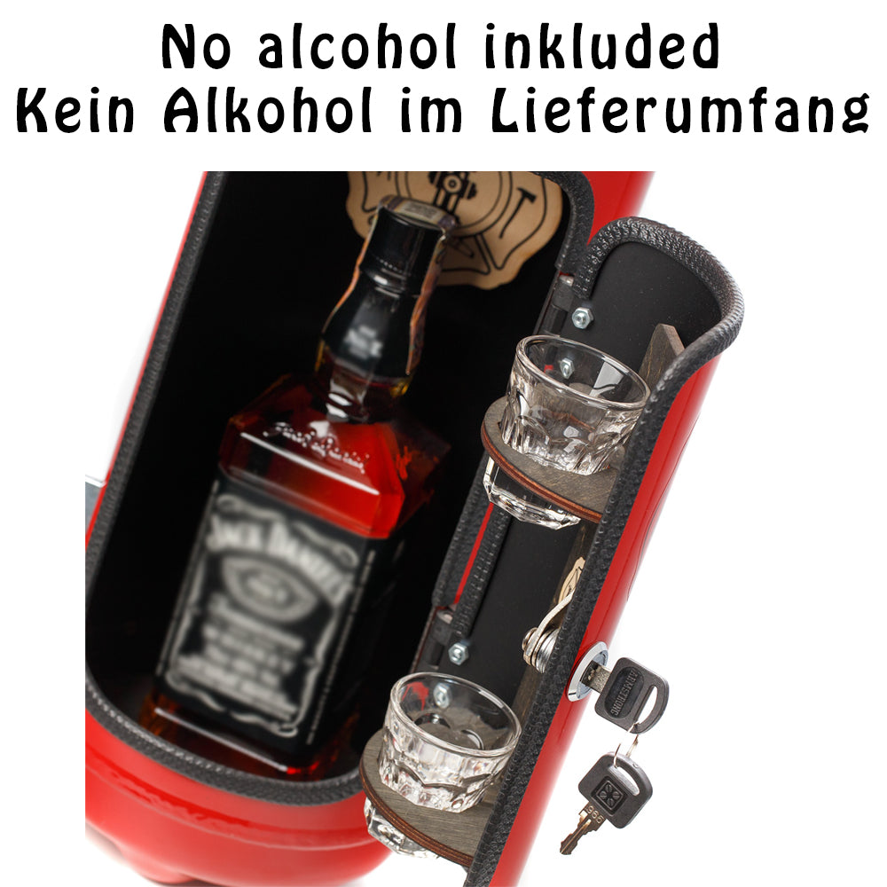 Firebar Feuerlöscher Feuerwehr Minibar Bar rot