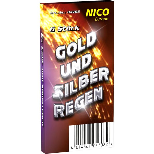 Handfontänen Gold und Silberregen 6 Stück