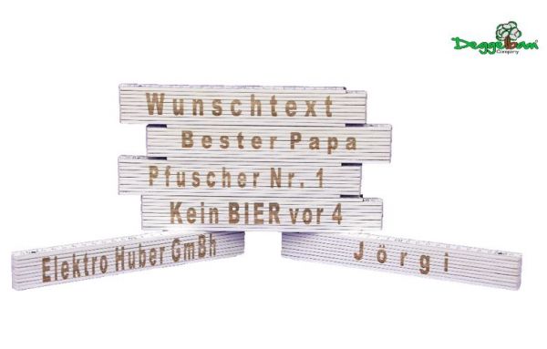 Meterstab mit Wunschtext