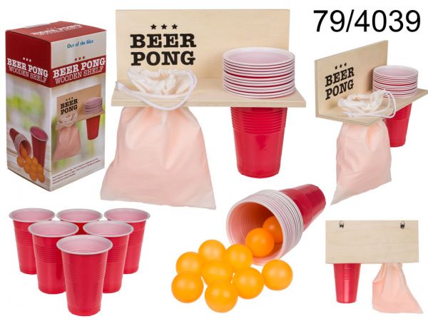 BierPong mit Holzablage, Zum Geburtstag