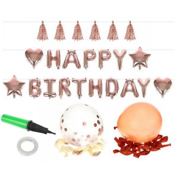 Geburtstagsdekoration Luftballons Folienballons Konfetti Happy Birthday