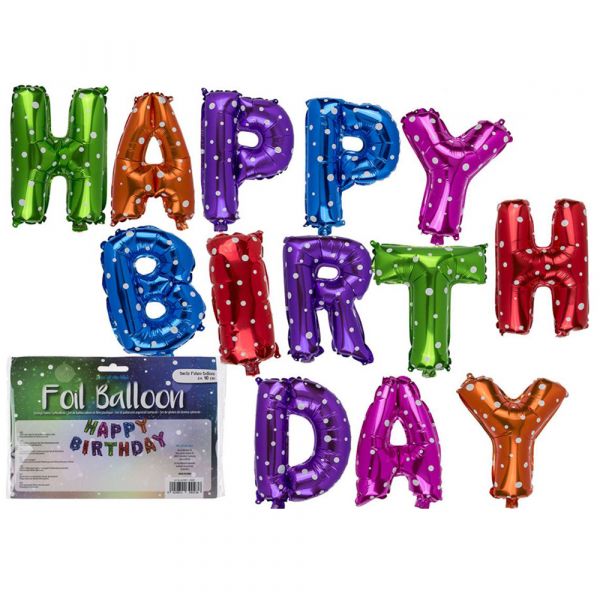 Folienballon Luftballon Geburtstag Schriftzug Happy Birthday 