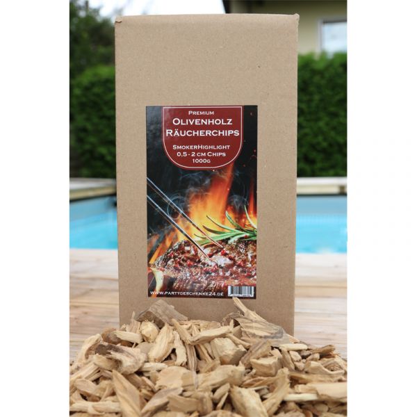 Räucherchips Olivenholz SmoFi Olive Smoken Smoke BBQ Grillen